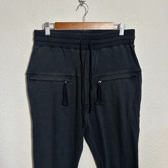 Thom Krom Drop Crotch Thermal Joggers Pants Black Grey M ST 105 Size M - Picture 4 of 8